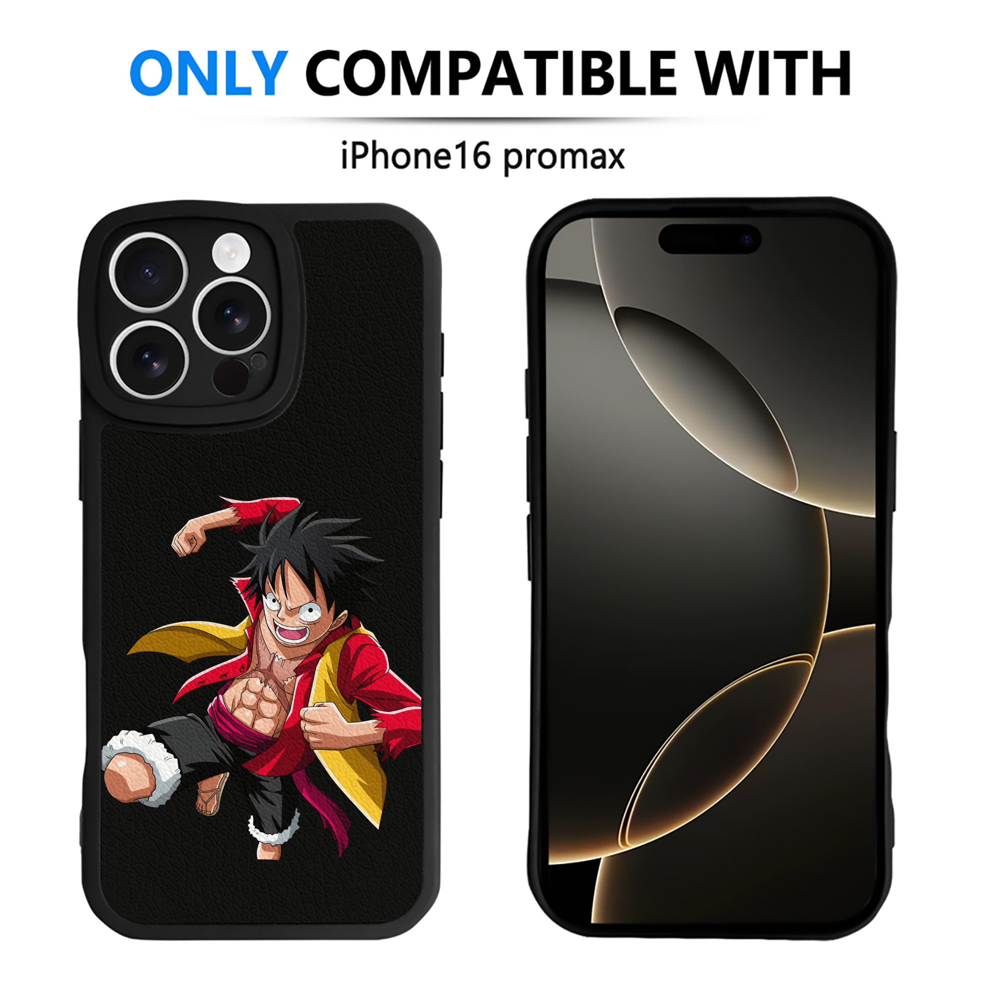 （画像用） ワンピース モンキー・D・ルフィ ONE PIECE Monkey D. Luffy 【iPhone 16シリーズ対応】シリコンスマホケース（レザー調） 材質：シリコン